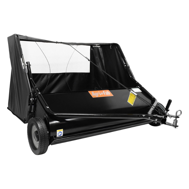 1-23.png Agri-Fab 50in Tow-Behind Lawn Sweeper 26 cu ft Hopper Adjustable Brush Height - Image 1