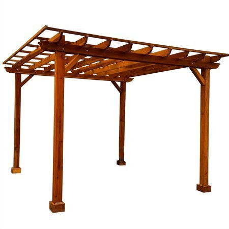 ltm-product-106-image-1.jpg 10 Ft. X 14 Ft. Traditional All Cedar Wood Outdoor Patio Pergola Shade Structure - Image 1