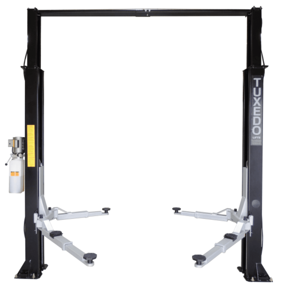 ltm-product-178-image-1.png Asymmetric 2 Post Car Lift Clear Floor 9,000 lbs. Capacity Heavy Duty in Black - Image 1