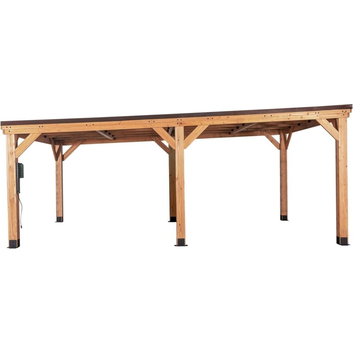 ltm-product-292-image-1.jpg Backyard Discovery Kingsport 20′ x 20′ Cedar Wood Carport with Steel Roof - Image 1