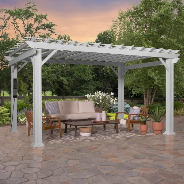 ltm-product-390-image-1.jpg 14×12 Hawthorne Traditional Steel Pergola With Sail Shade Soft Canopy - Image 1