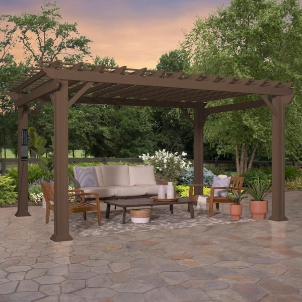 ltm-product-392-image-1.jpg 14×12 Ashford Traditional Steel Pergola With Sail Shade Soft Canopy - Image 1