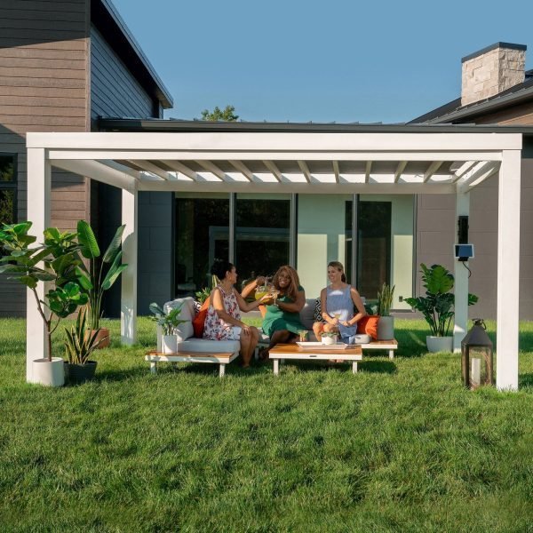 ltm-product-393-image-1.jpg 14×10 Windham Modern Steel Pergola With Sail Shade Soft Canopy - Image 1