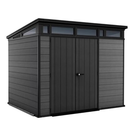 Keter Cortina 9 x 7 ft Resin Storage Shed – Outdoor Plastic Garden Shed, Gray