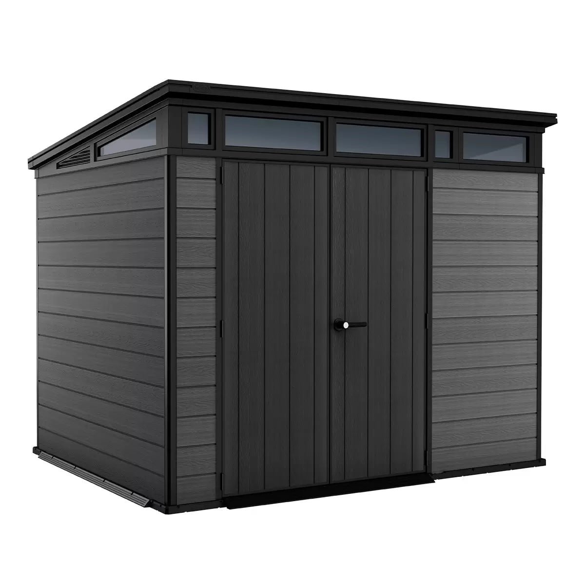 101627184349214_a6a9bc1a-4365-460c-b536-04301ae9515e.jpg Keter Cortina 9 x 7 ft Resin Storage Shed – Outdoor Plastic Garden Shed, Gray