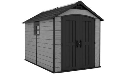Keter Premier 7.5 x 11 ft Resin Storage Shed – Large Outdoor Plastic Garden Shed, Gray