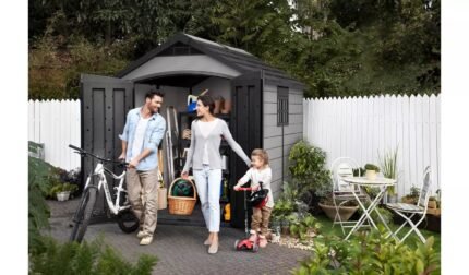 Keter Premier 7.5 x 9 ft Resin Storage Shed – Outdoor Plastic Garden Shed, Gray - image 2