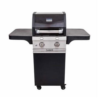 Saber Deluxe 2-Burner Infrared Gas Grill – Black Compact Propane BBQ Grill