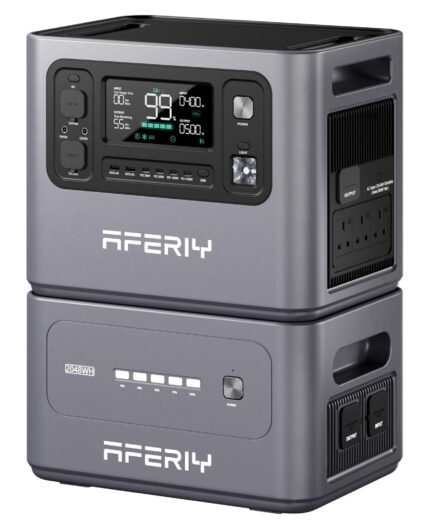 AFERIY P280 4096Wh Portable Power Station with Extra Battery – 2800W LiFePO4 Solar Generator for Home Backup