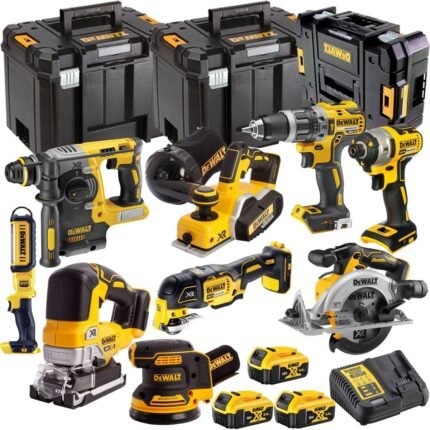 DEWALT 20V MAX XR Brushless 9 Tool Combo Kit with 3 x 5.0Ah Batteries, Charger & TSTAK Storage (DCKT4T9B3)