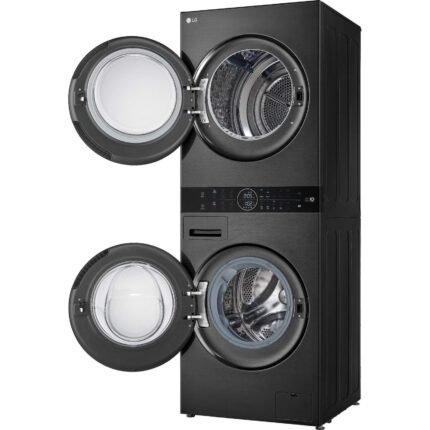 LG WashTower Washer & Dryer Stack – Wi-Fi Smart Front Load Washer and Dryer, Platinum Black - image 2