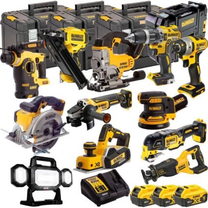 DEWALT 20V MAX XR 12 Tool Combo Kit with 3 x 5.0Ah Batteries & TSTAK Storage – Includes Framing Nailer