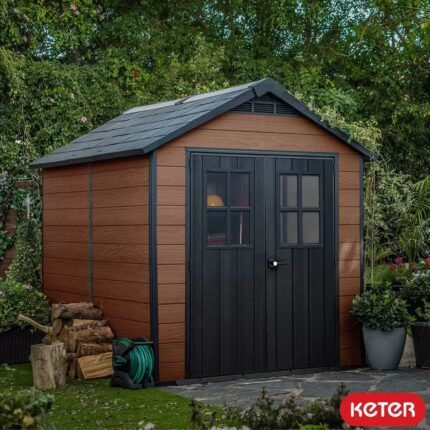 Keter Newton 7 x 9 ft Resin Storage Shed – Double Door Apex Roof Outdoor Plastic Shed - image 2