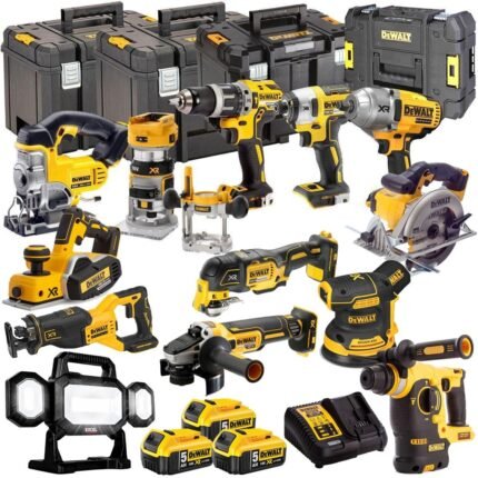 DEWALT 20V MAX XR 13 Tool Combo Kit with 3 x 5.0Ah Batteries – Drill, Impact Driver & Rotary Hammer
