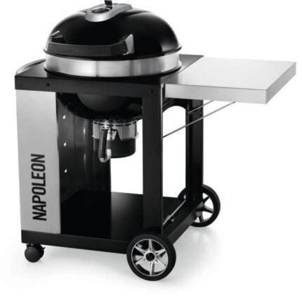 Napoleon PRO Cart 22 in Charcoal Kettle Grill – Stainless Steel Charcoal BBQ Grill with Cart