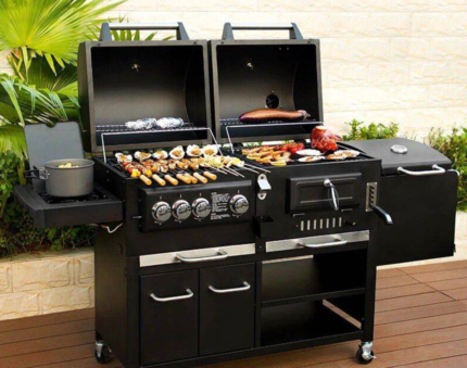 Large Gas and Charcoal Combo Grill with Side Burner & Offset Smoker – Dual Fuel Outdoor BBQ Grill - image 2