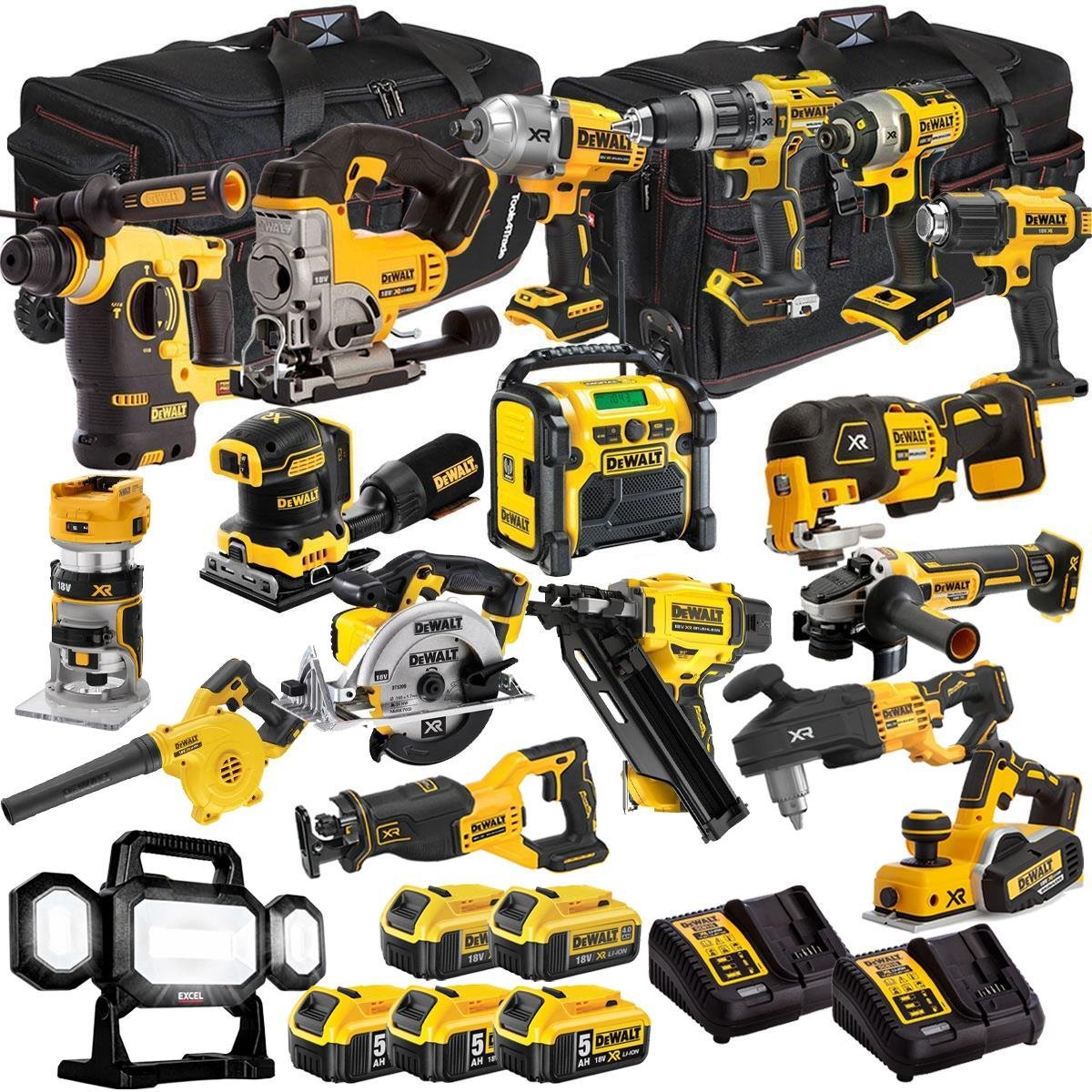 a03eeaa1-eb2e-43d6-a0d4-cf22a8b852ec.jpg DEWALT 20V MAX XR 18 Tool Combo Kit with 5 Batteries & Charger – Cordless Power Tool Set (T4TKIT-1309)