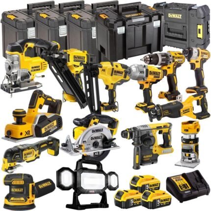 DEWALT 20V MAX XR 14 Tool Combo Kit with 3 x 5.0Ah Batteries – Hammer Drill, Impact Driver & Wrench (DEWKIT14)