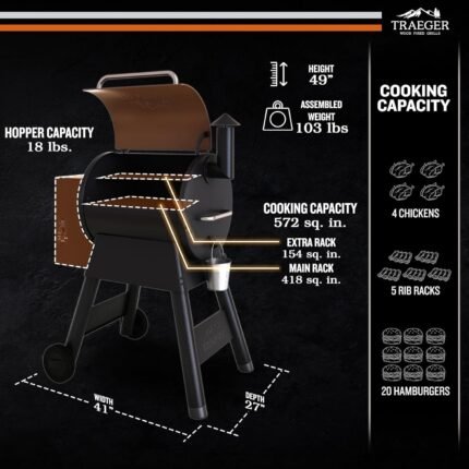 Traeger Pro 22 Wood Pellet Grill & Smoker - 6-in-1 BBQ with 572 Sq In Cooking Area & Digital Pro Controller - image 2