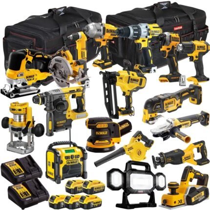 DEWALT 20V MAX XR 18 Tool Combo Kit with 5 Batteries & Charger – Cordless Power Tool Set (T4TKIT-1307)
