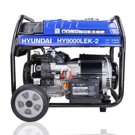 Hyundai HY9000LEK-2 7000W Gas Generator – Open Frame Electric Start Jobsite Generator with Wheel Kit